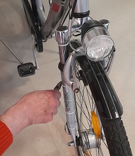 Fahrrad Leuchte zur Reparatur
